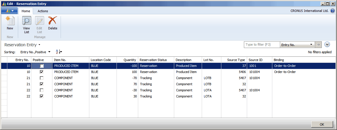 supply_planning_RTAM_4 Fourth example of order tracking entries in Reservation Entry table.